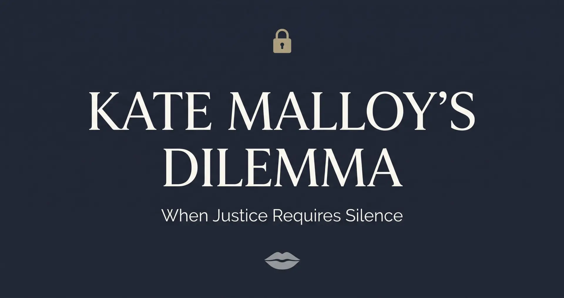 Kate Malloy’s Dilemma: When Justice Requires Silence